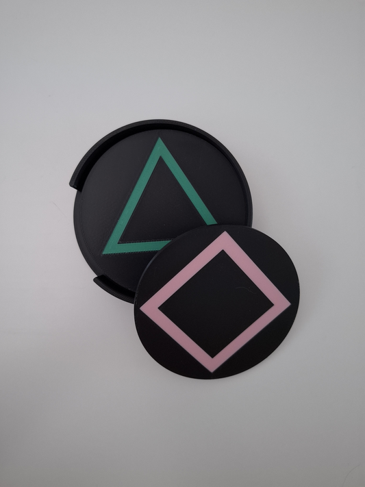 Coasters - Game Themed w/ Holder