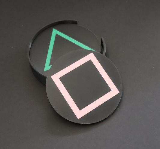 Coasters - Game Themed w/ Holder