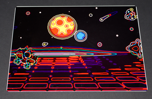 Metal Art Print in Gloss Neon Space Scene