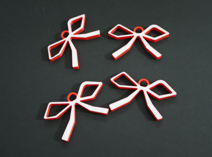 Christmas Ribbon tree ornaments - 4 pack