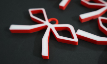 Christmas Ribbon tree ornaments - 4 pack