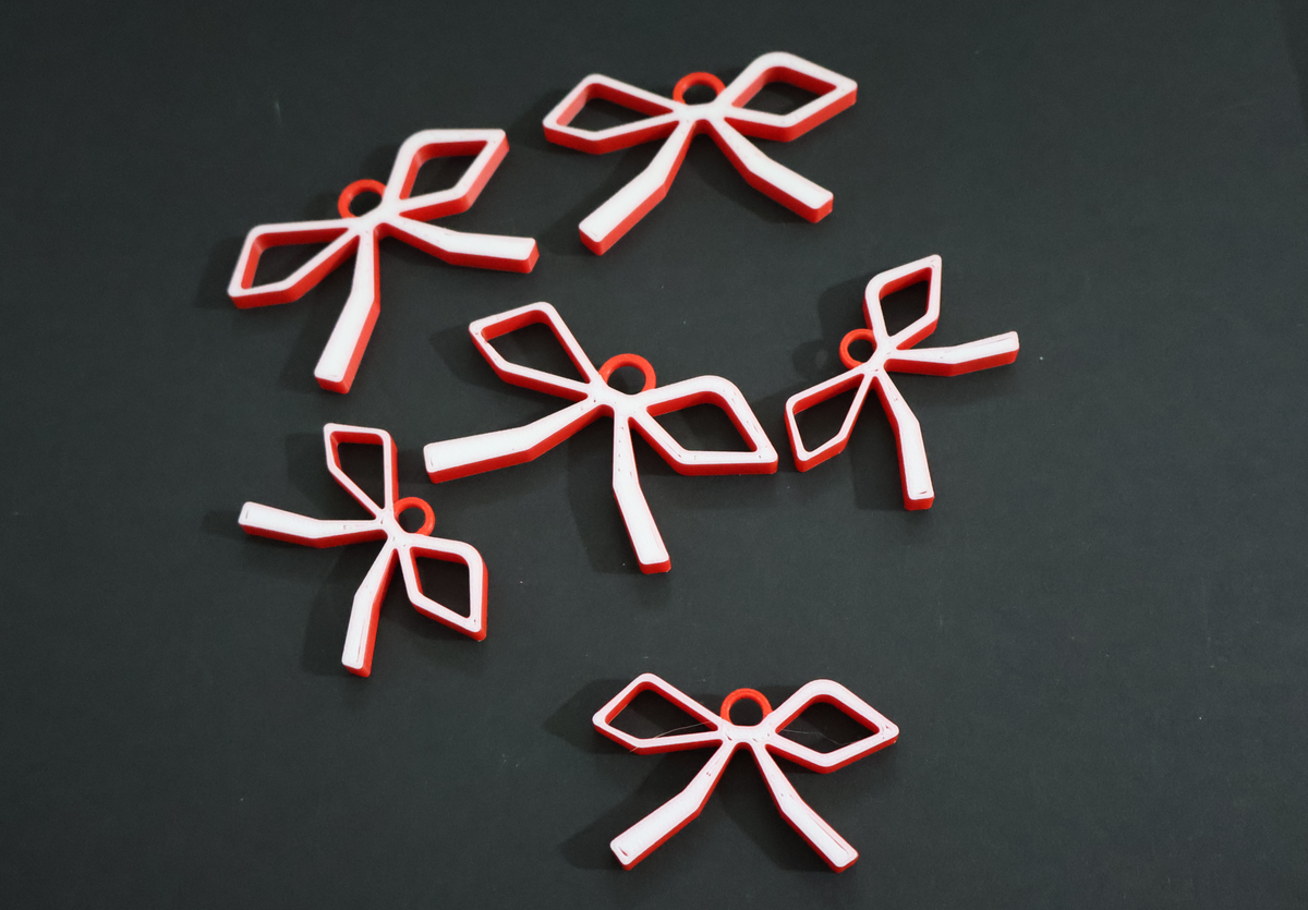 Christmas Ribbons Tree Ornaments - 6 pack