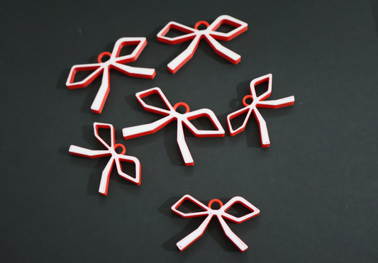 Christmas Ribbons Tree Ornaments - 6 pack